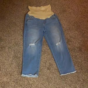 a:glow Maternity Cropped Light Blue Jeans - Size L